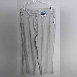 NWT Old Navy Taylor Line Blend Wide Leg Trouser Pants Women's Size L Gray Casual